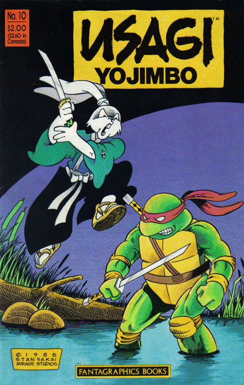 Usagi Yojimbo #10: Usagi attacking TMNT.